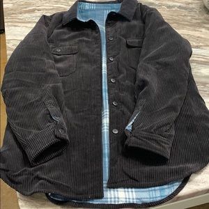 Reversible flannel and corduroy jacket.